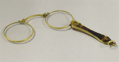 Lot 280 - Gold and Tortoise Shell Lorgnette