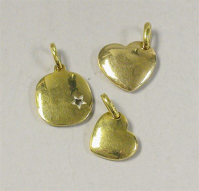 Lot 381 - Three Gold Pendants