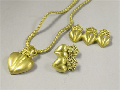 Lot 535 - Group of Gold Heart Jewelry