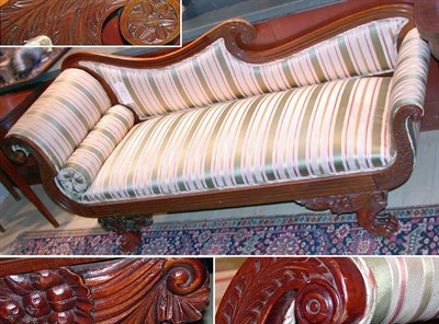 Lot 2133 - Classical Mahogany Upholstered Recamier New...