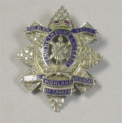 Lot 372 - Diamond and Enamel Brooch