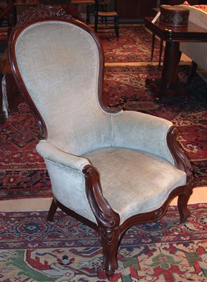 Lot 2122 - Rococo Revival Walnut Upholstered Parlor Chair...