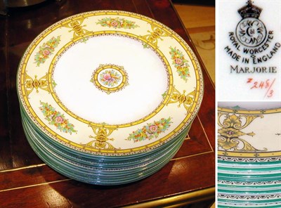 Lot 555 - Set of Twelve Royal Worcester Porcelain...