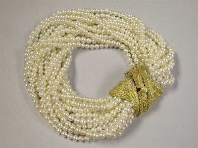 Lot 502 - Multistrand Cultured Pearl Bracelet