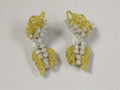 Lot 538 - Pair of Gold and Diamond Earclips