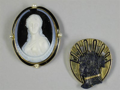 Lot 306 - Two Cameo Pins