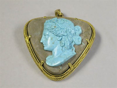 Lot 314 - Turquoise Matrix Cameo Pin