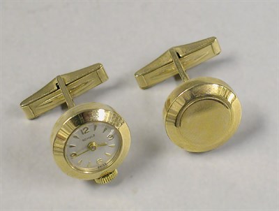 Lot 243 - Pair of Gold Watch Cufflinks