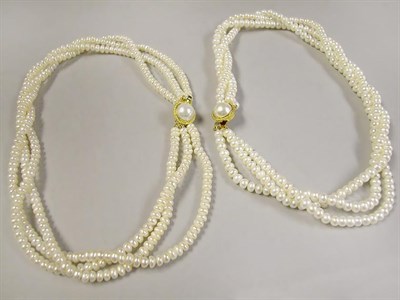 Lot 231 - Two Multistrand Cultured Pearl Necklaces