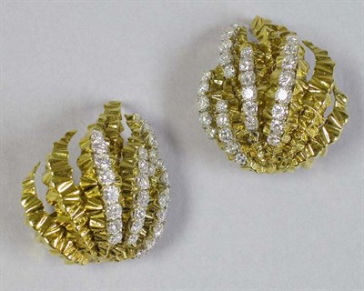Lot 512 - Pair of Gold and Diamond Earclips