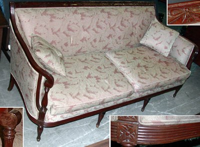 Lot 2245 - Federal Style Mahogany Upholstered Settee The...