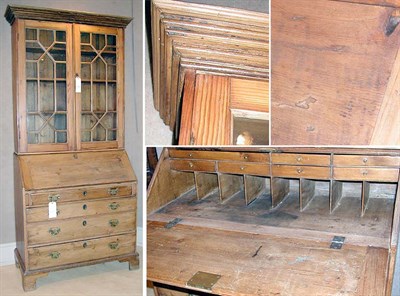 Lot 250 - George III Pine Secretary Bookcase
