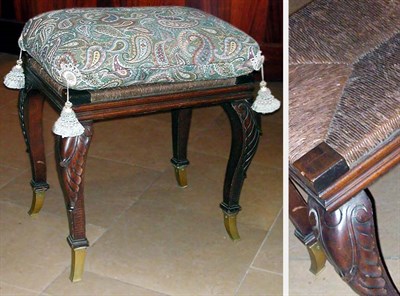 Lot 723 - Baroque Style Walnut Rush Seat Stool