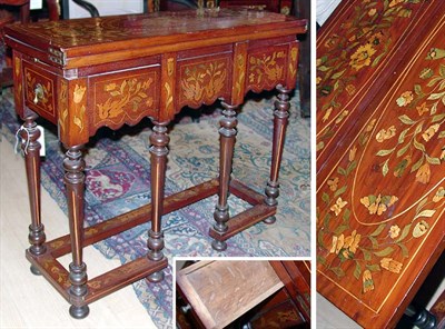 Lot 415 - Dutch Marquetry Inlaid Fruitwood Galleried...
