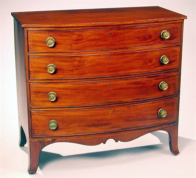 Lot 2281 - Federal Inlaid Mahogany Bow Front Chest of...