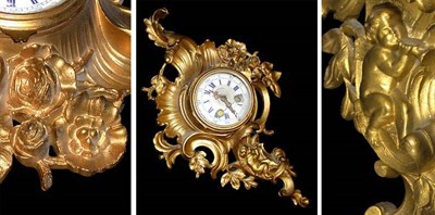 Lot 139 - Louis XV Style Gilt-Bronze Cartel Clock The...