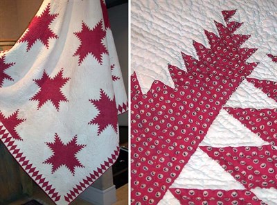 Lot 2255 - Appliqued Cotton Quilt 19th Century With...
