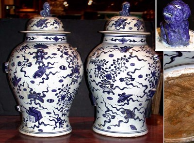 Lot 210 - Pair of Chinese Blue and White Porcelain...
