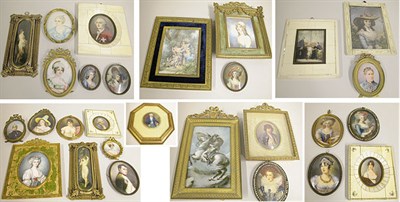 Lot 358 - Group of Miniature Portraits on Ivory,...