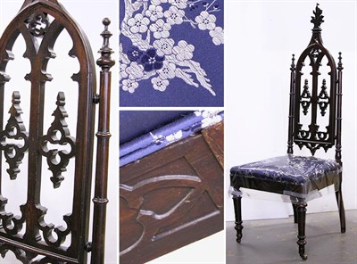 Lot 351 - Gothic Style Stained Oak Parlor Chair The...