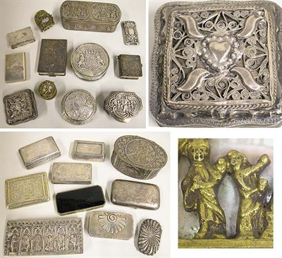 Lot 383 - Group of Silver and Metal Boxes Including...