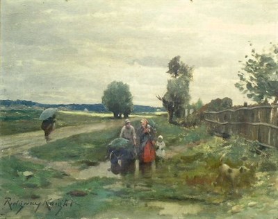 Lot 197 - Daniel Ridgway Knight 1838-1924 RAINY WEATHER...