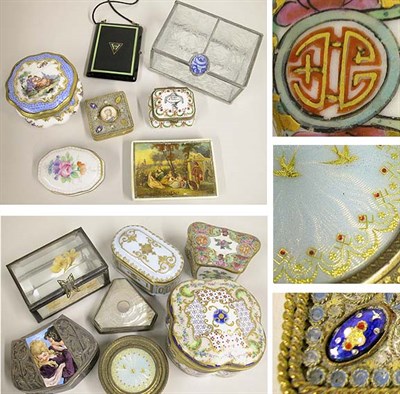 Lot 221 - Group of Porcelain, Glass and Metal Boxes...