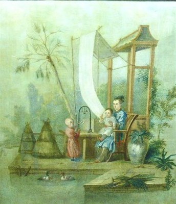 Lot 52 - Manner of Francois Boucher TABLEAU CHINOIS Oil...