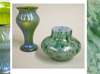 Lot 553 - Two Unsigned Loetz Glass Vases Comprising one...