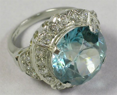 Lot 453 - Large Zircon and Diamond Ring