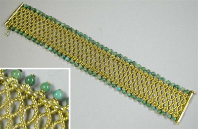 Lot 379 - Gold and Turquoise Bracelet