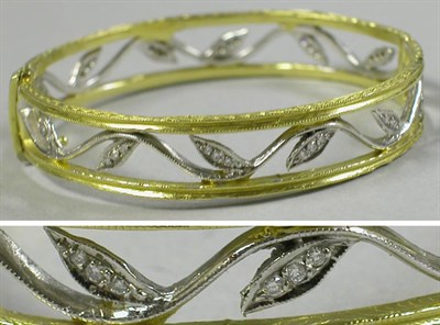 Lot 461 - Two Tone Gold Bangle Bracelet