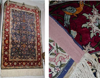 Lot 4462 - Silk and Metallic Thread Hereke Rug Northwest...