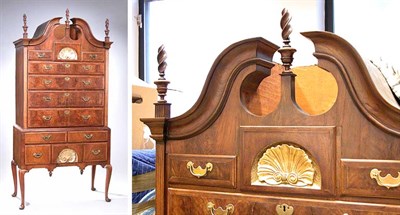 Lot 2260 - Queen Anne Walnut High Chest Boston, circa...