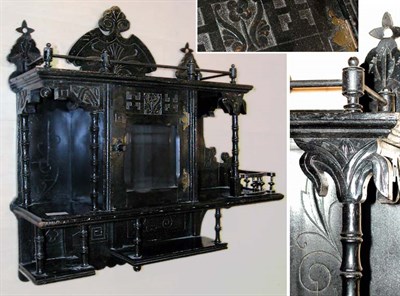 Lot 392 - Victorian Black Painted Hanging Shelf