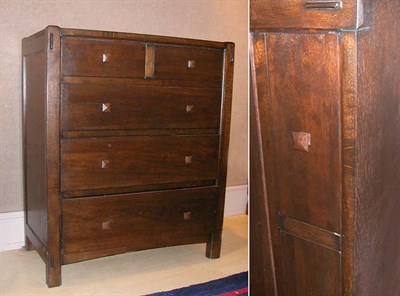 Lot 483 - Mission Oak Style Five-Drawer Chest