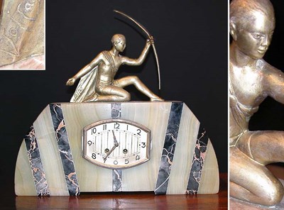 Lot 433 - Art Deco Style Gilt-Metal, Marble and Onyx...
