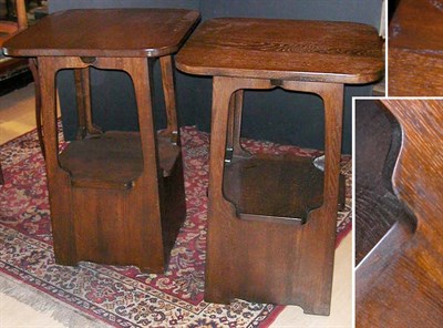Lot 473 - Pair of Mission Oak Style Side Tables