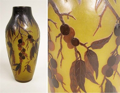 Lot 504 - D'Argental Cameo Glass Vase Of ovoid form, in...