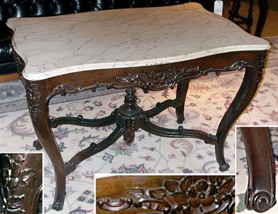 Lot 684 - Victorian Marble Top Rosewood Center Table