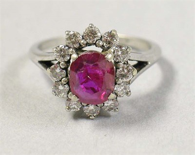 Lot 309 - Ruby and Diamond Cluster Ring