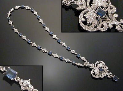 Lot 434 - Sapphire and Diamond Necklace