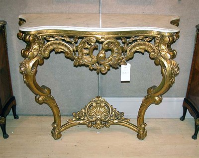 Lot 2411 - Louis XV Style Gilt-Wood Console The...