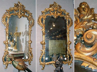 Lot 2361 - Pair of Louis XV Style Gilt-Wood Mirrors Each...