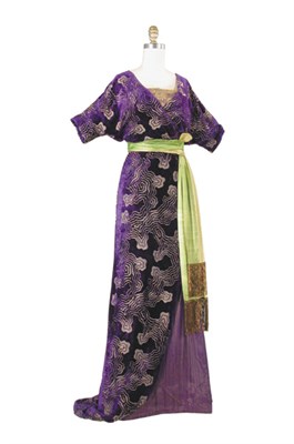 Lot 3393 - Lucile Avant Garde Vivid Voided Velvet Evening...