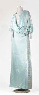 Lot 3381 - Pale Turquoise Silk Charmeuse Peignoir French,...
