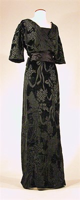 Lot 3388 - Midnight Olive Drab Voided Velvet Gown French,...