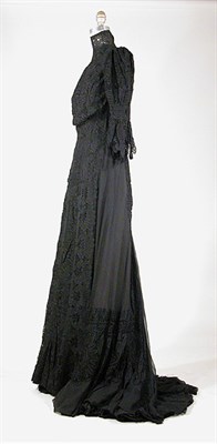 Lot 3390 - Black Guipure Lace Gown French, early 20th...