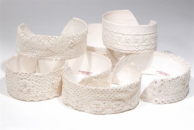 Lot 3403 - Group of Eight Detachable Choker Collars White,...