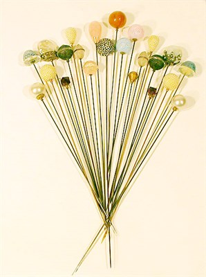 Lot 3401 - Group of Hat Pins Early 20th century Four...